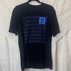 Under Armour Men's Black and Blue Graphic Tee